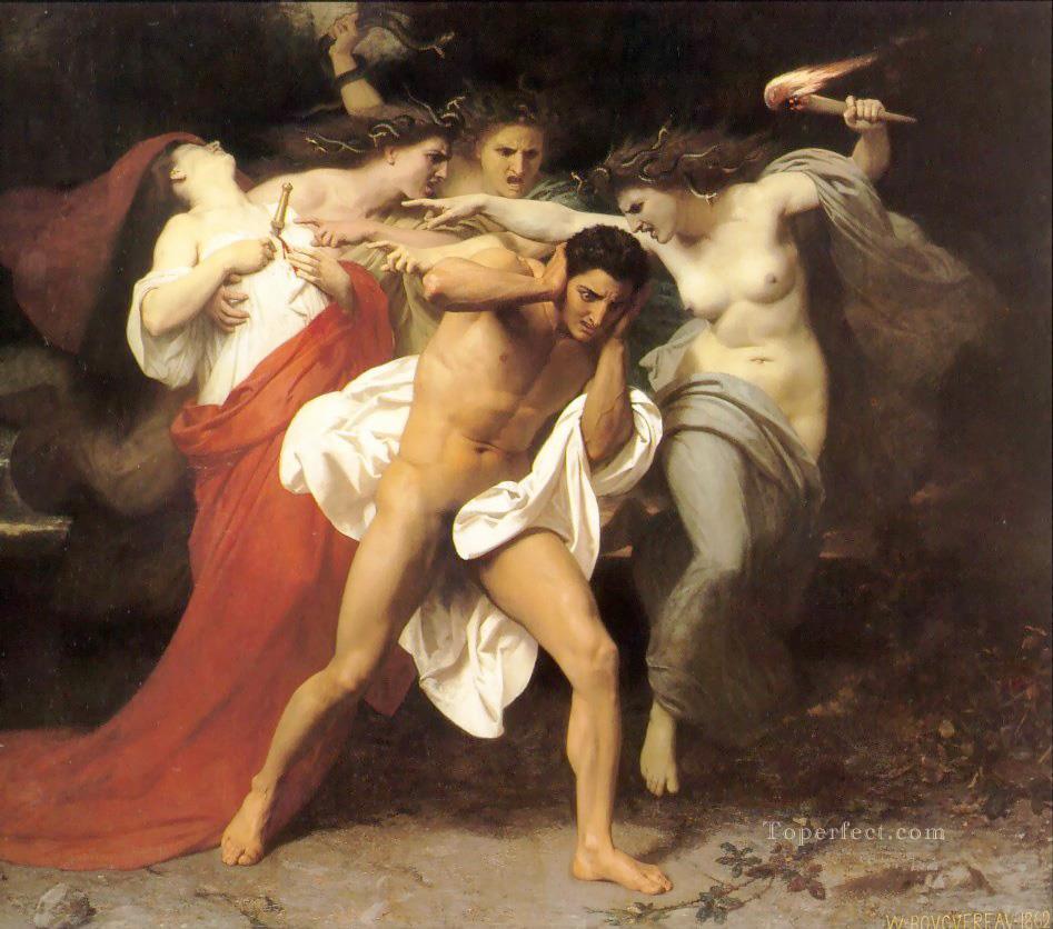 怒りに追われたオレステス ウィリアム・アドルフ・ブーグローのヌード油絵